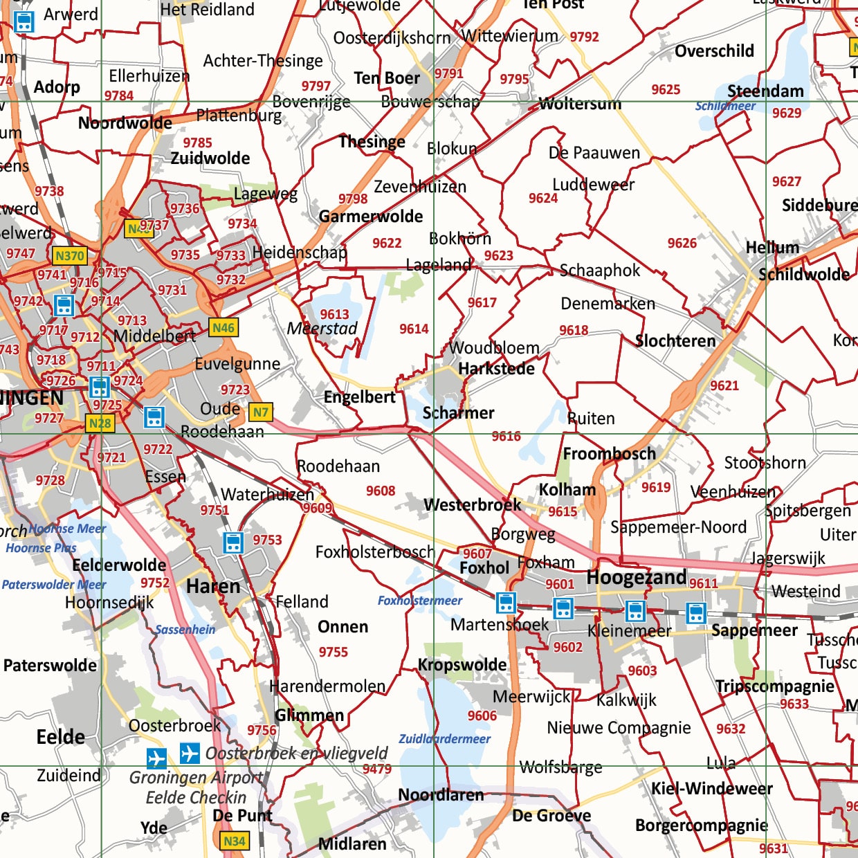 Postcode provinciekaart Groningen - Afbeelding 2