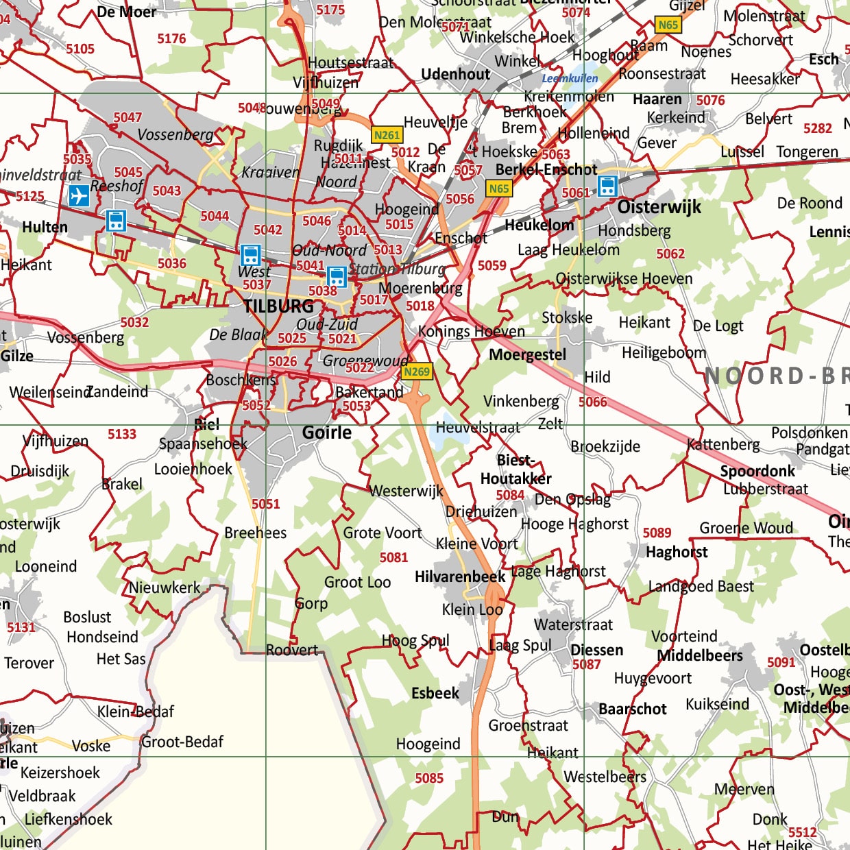 Postcode provinciekaart Noord-Brabant - Afbeelding 2