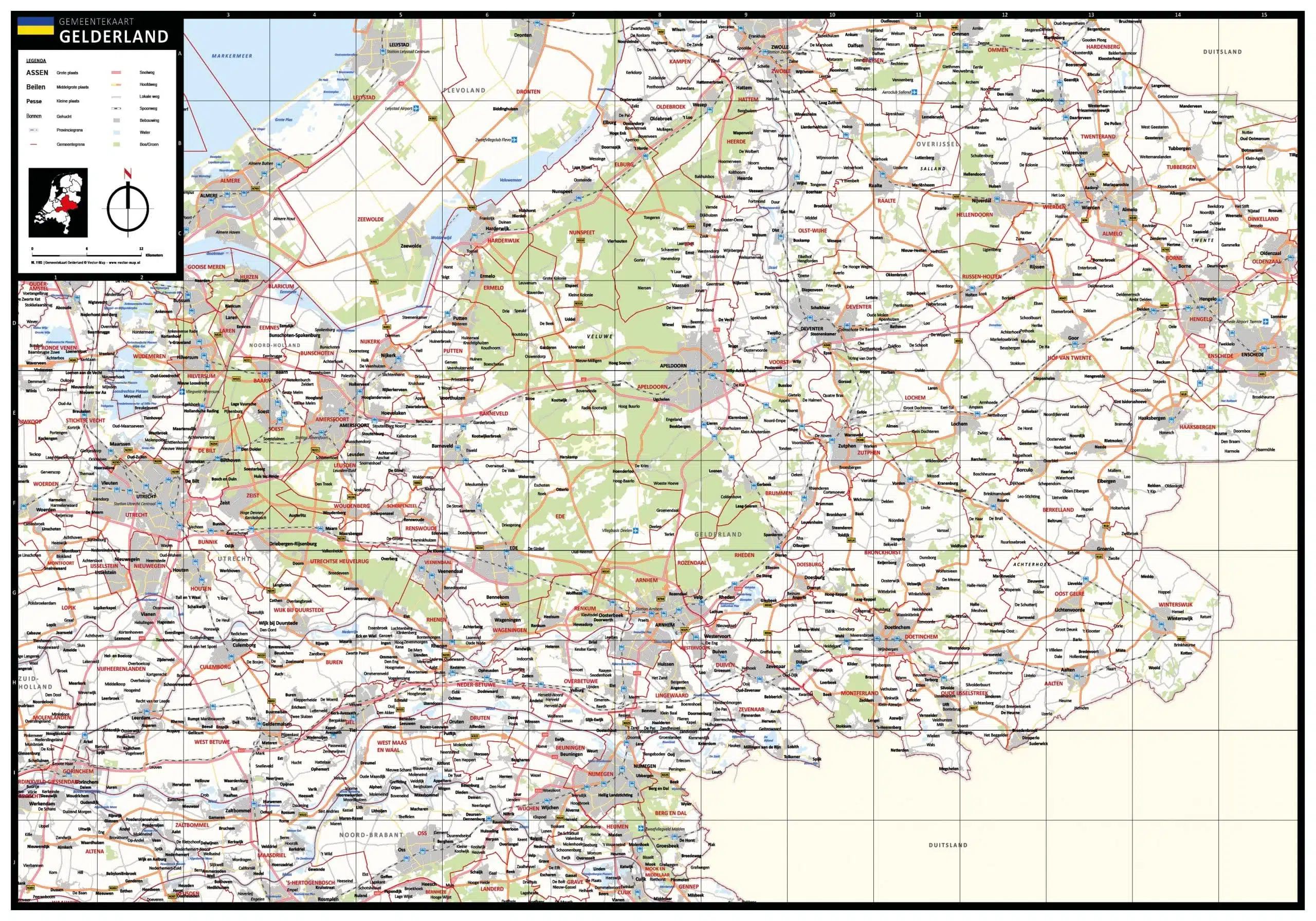 Gemeentekaart Gelderland
