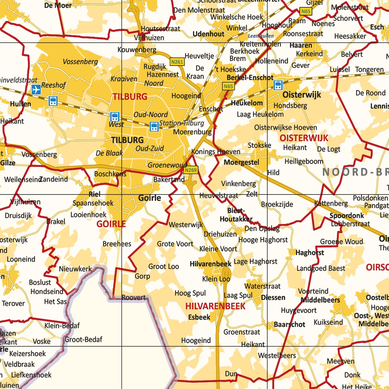 Gekleurde gemeentekaart Noord-Brabant - Afbeelding 2