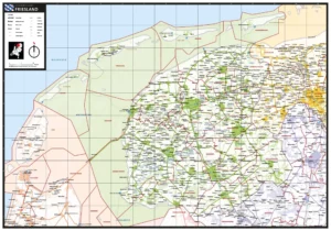 Gekleurde gemeentekaart Friesland