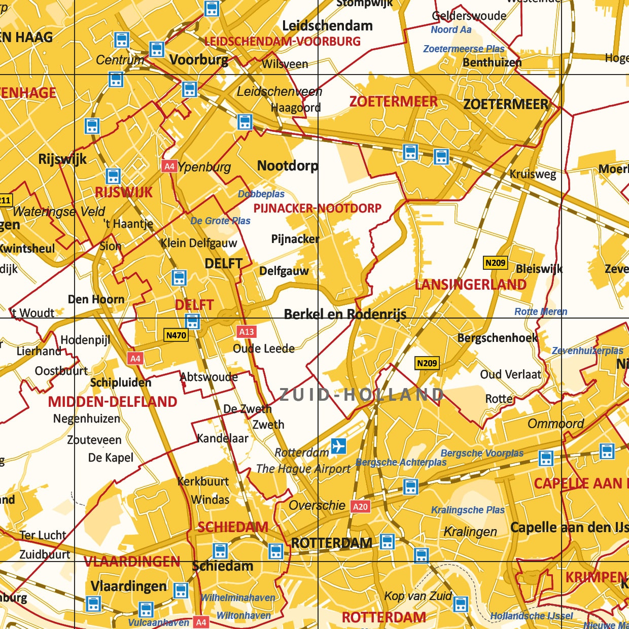 Gekleurde gemeentekaart Zuid-Holland - Afbeelding 2