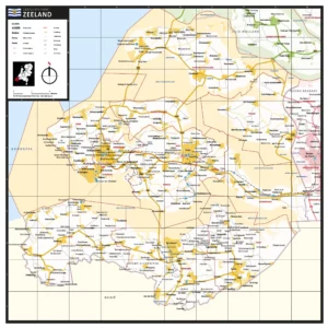 Gekleurde gemeentekaart Zeeland