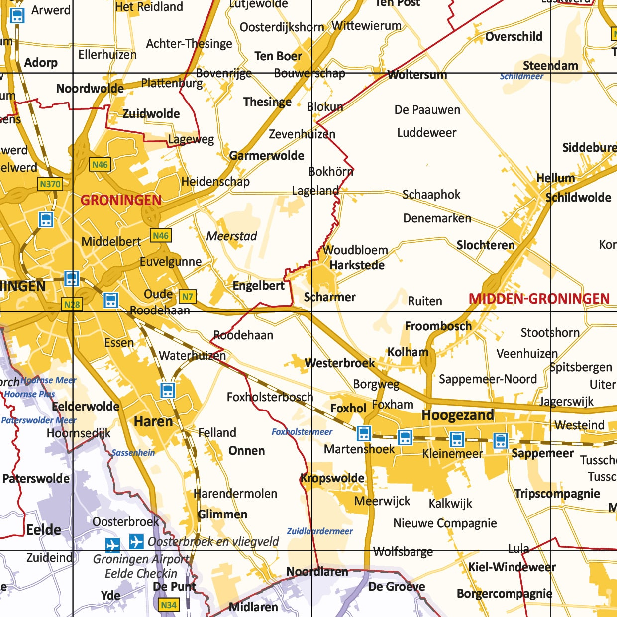 Gekleurde gemeentekaart Groningen - Afbeelding 2