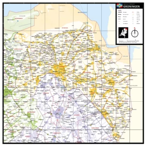 Gekleurde gemeentekaart Groningen