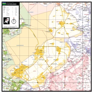 Gekleurde gemeentekaart Flevoland