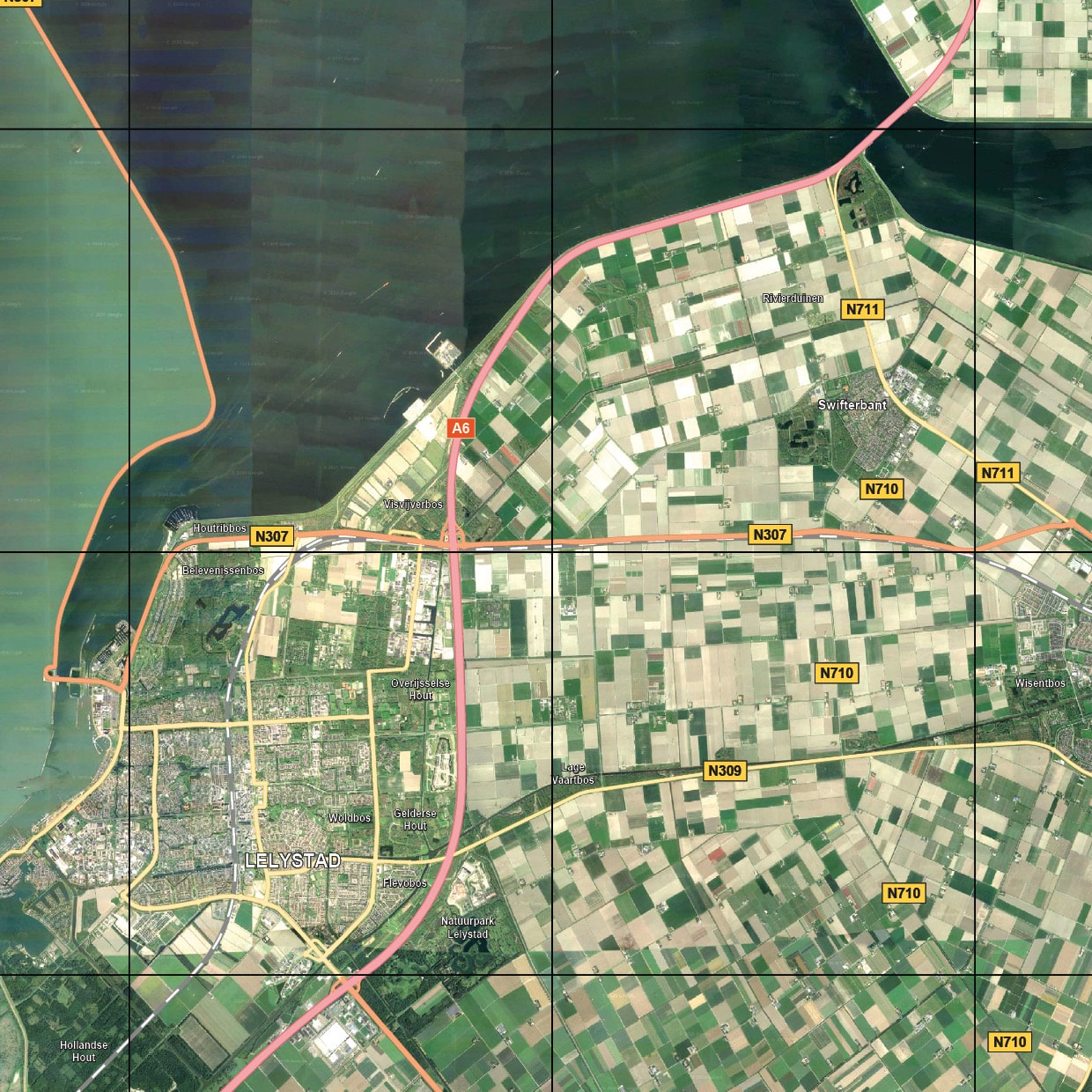 Satellietkaart Flevoland - Afbeelding 2
