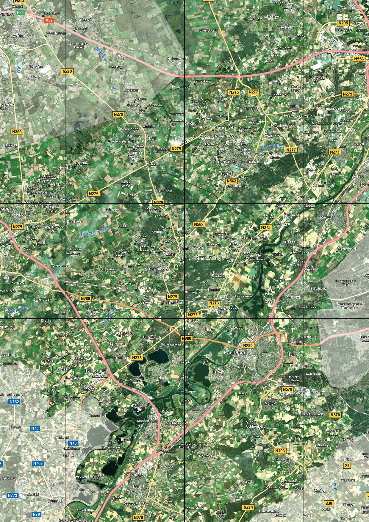 Satellietkaart Limburg - Afbeelding 2