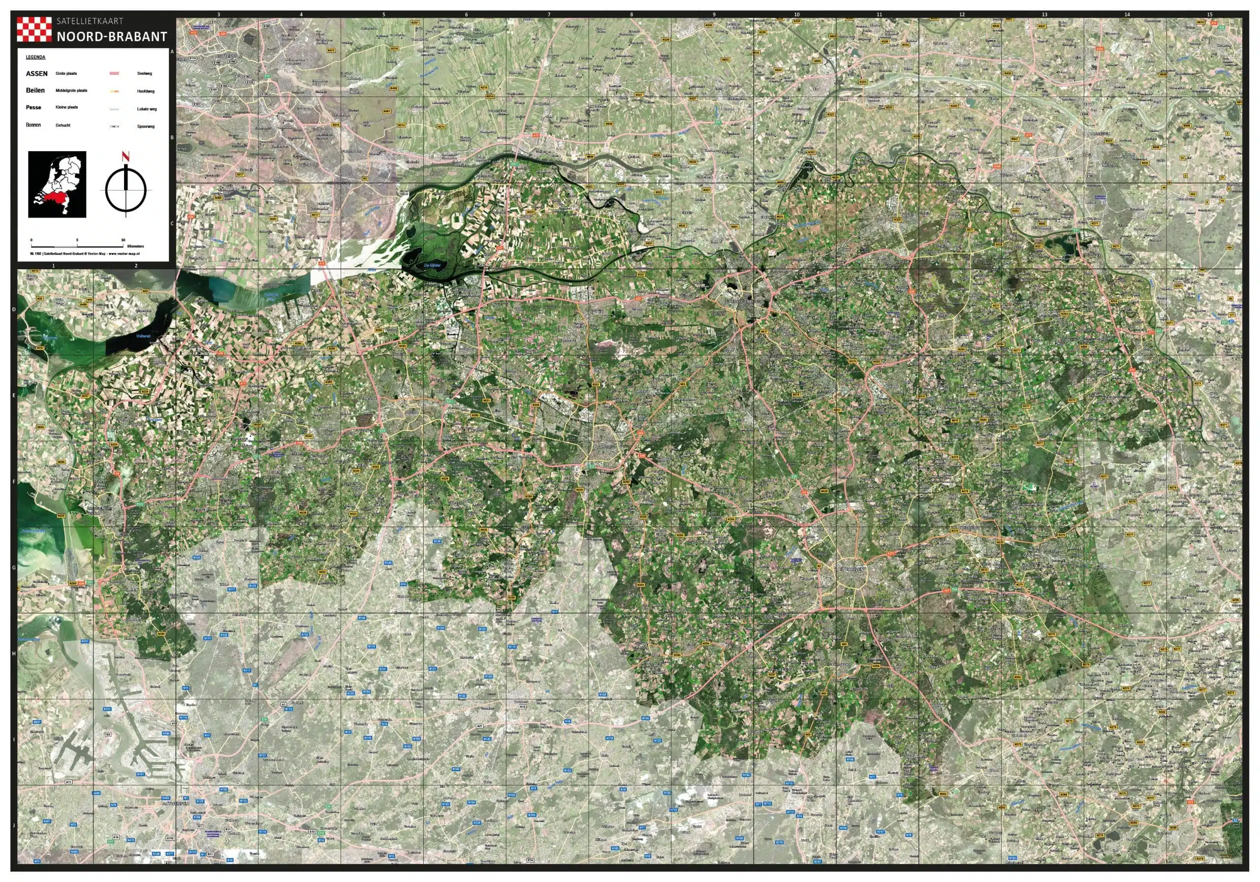 Satellietkaart Noord-Brabant