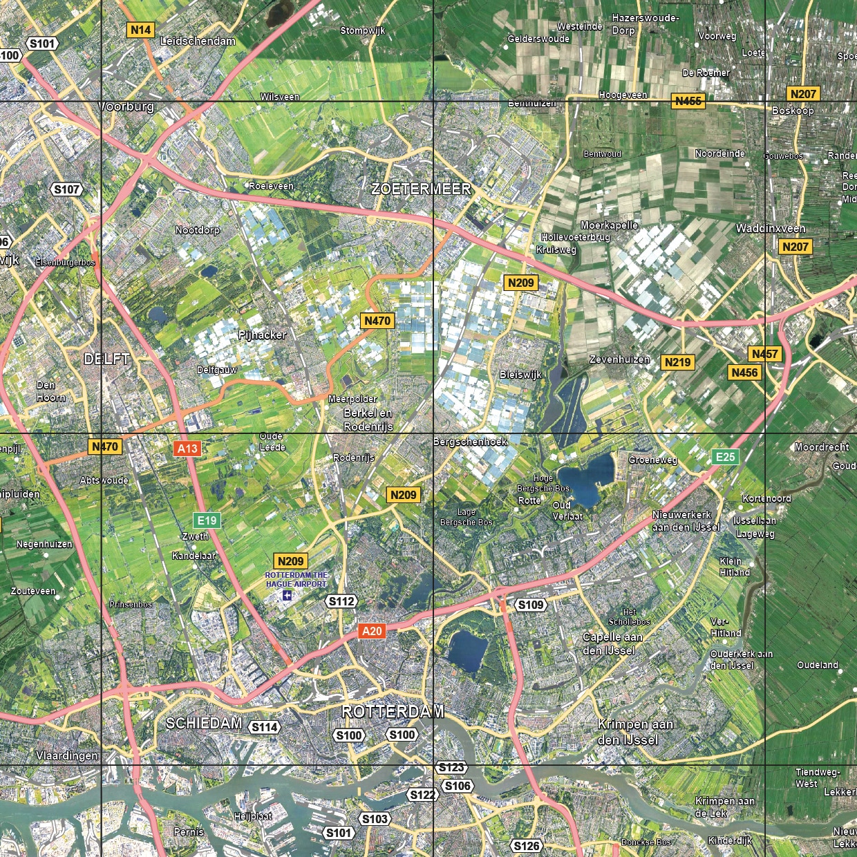 Satellietkaart Zuid-Holland - Afbeelding 2