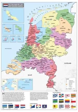 Schoolkaart Koninkrijk der Nederlanden