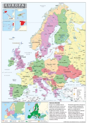 Schoolkaart Europa staatkundig