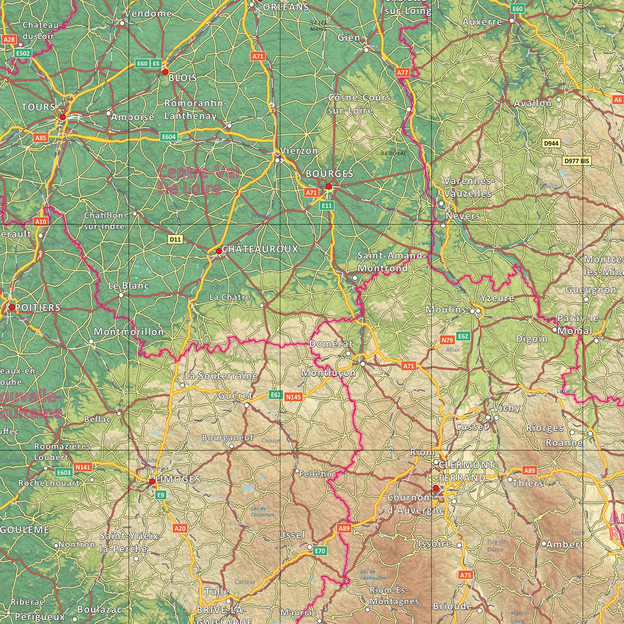 Natuurkundige landkaart Frankrijk - Afbeelding 2