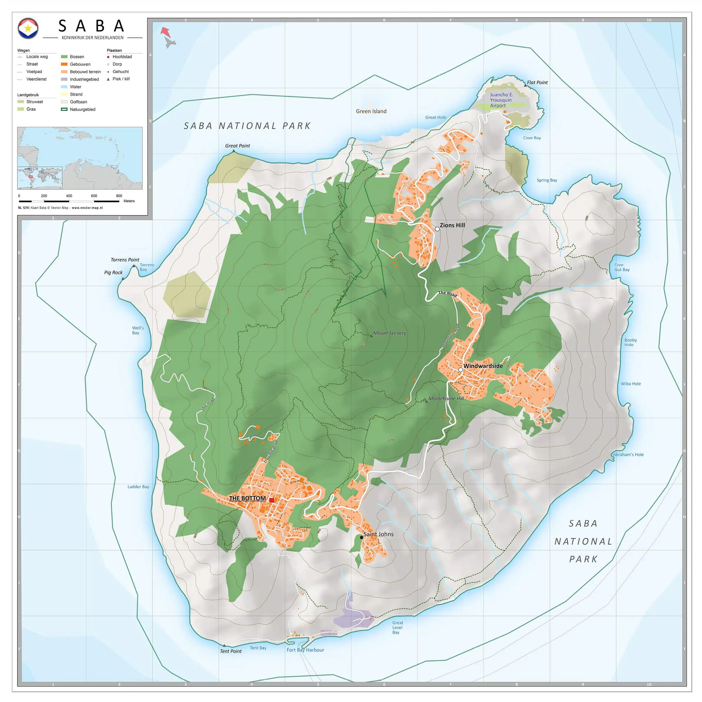 Landkaart Saba