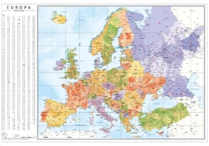 Gedetailleerde postcodekaart Europa