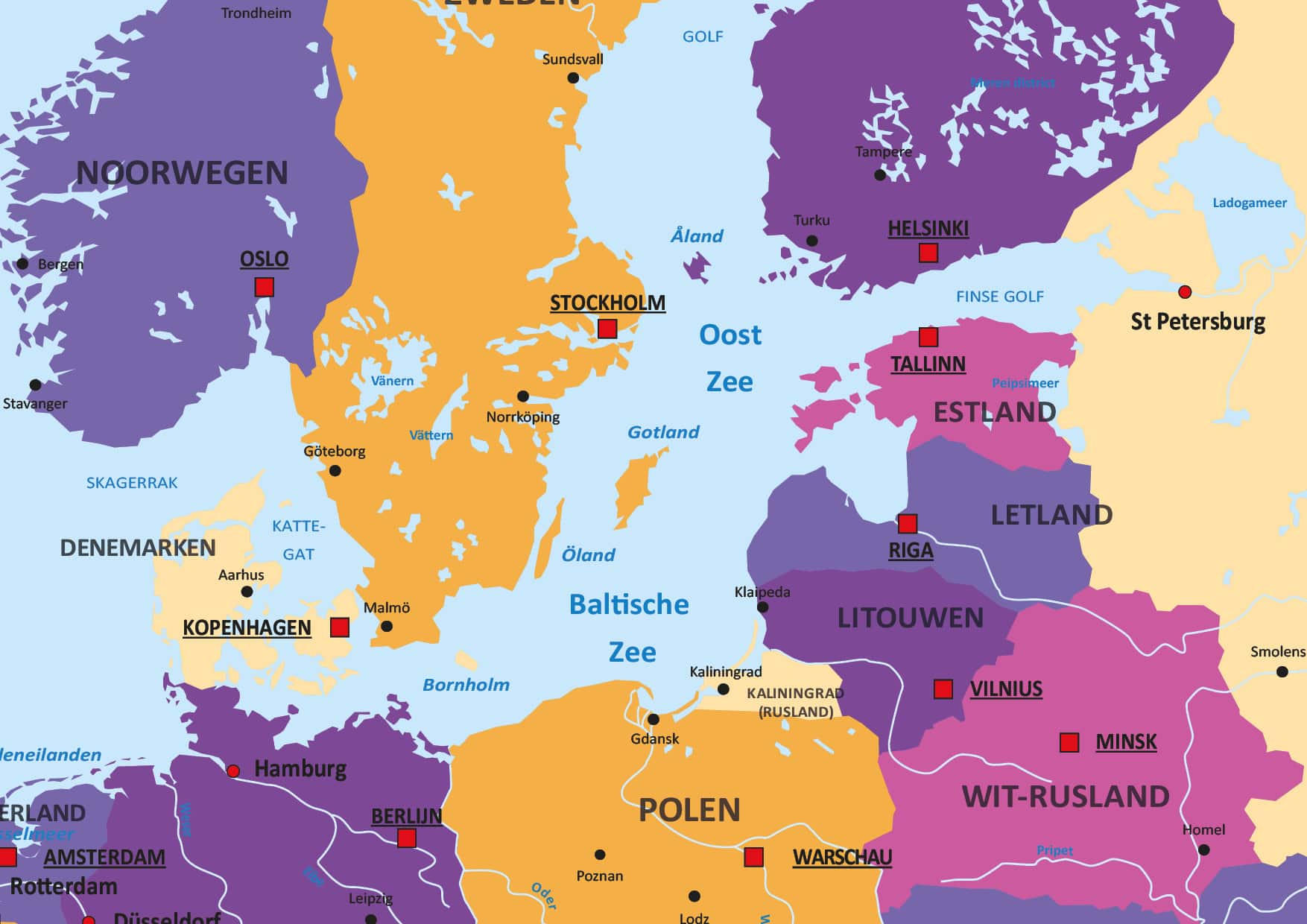 Kleurrijke Schoolkaart van Europa - Afbeelding 2