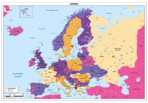 Kleurrijke Schoolkaart van Europa
