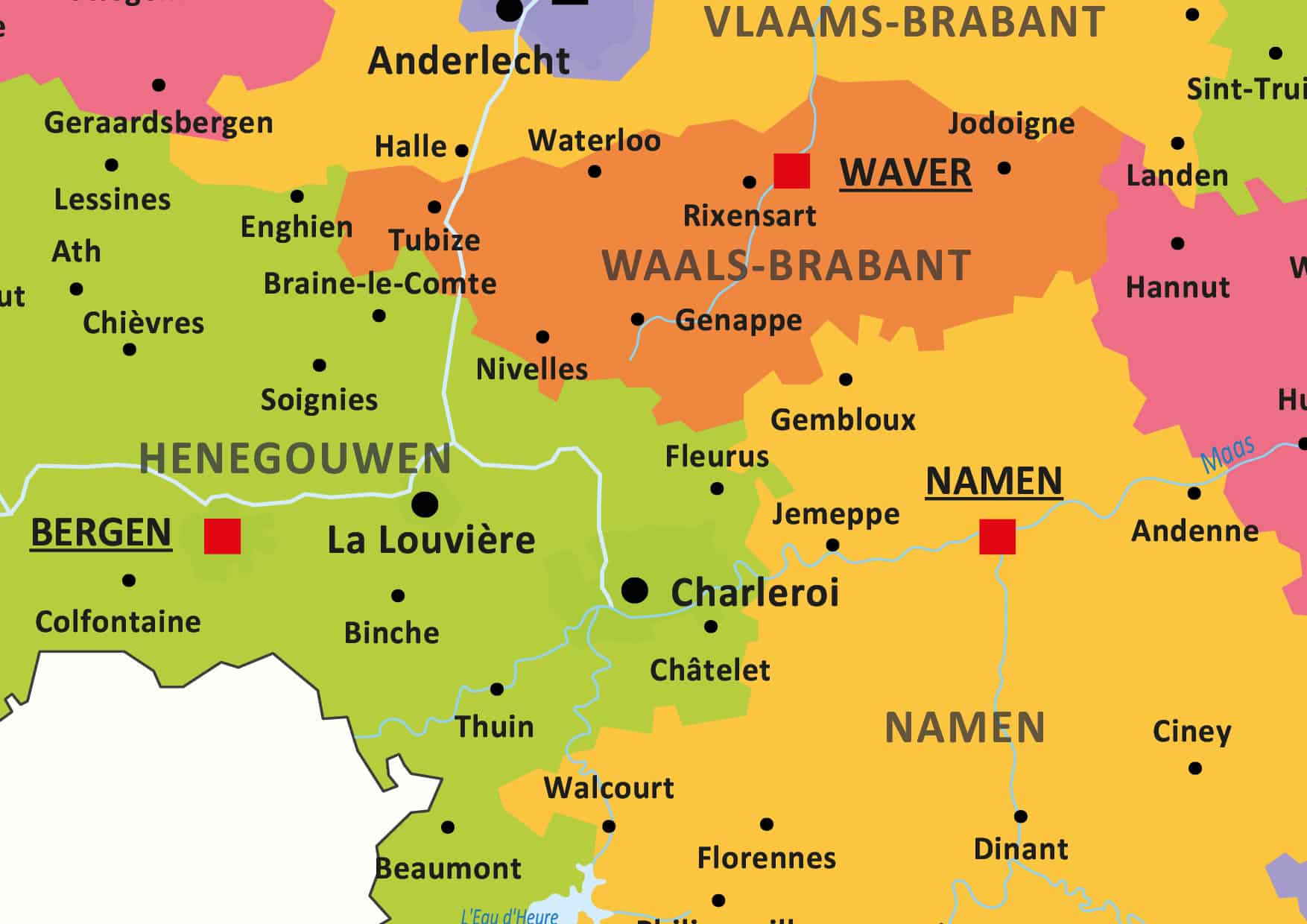 Schoolkaart België staatkundig - Afbeelding 2