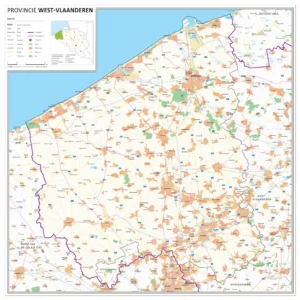 Kaart provincie West-Vlaanderen