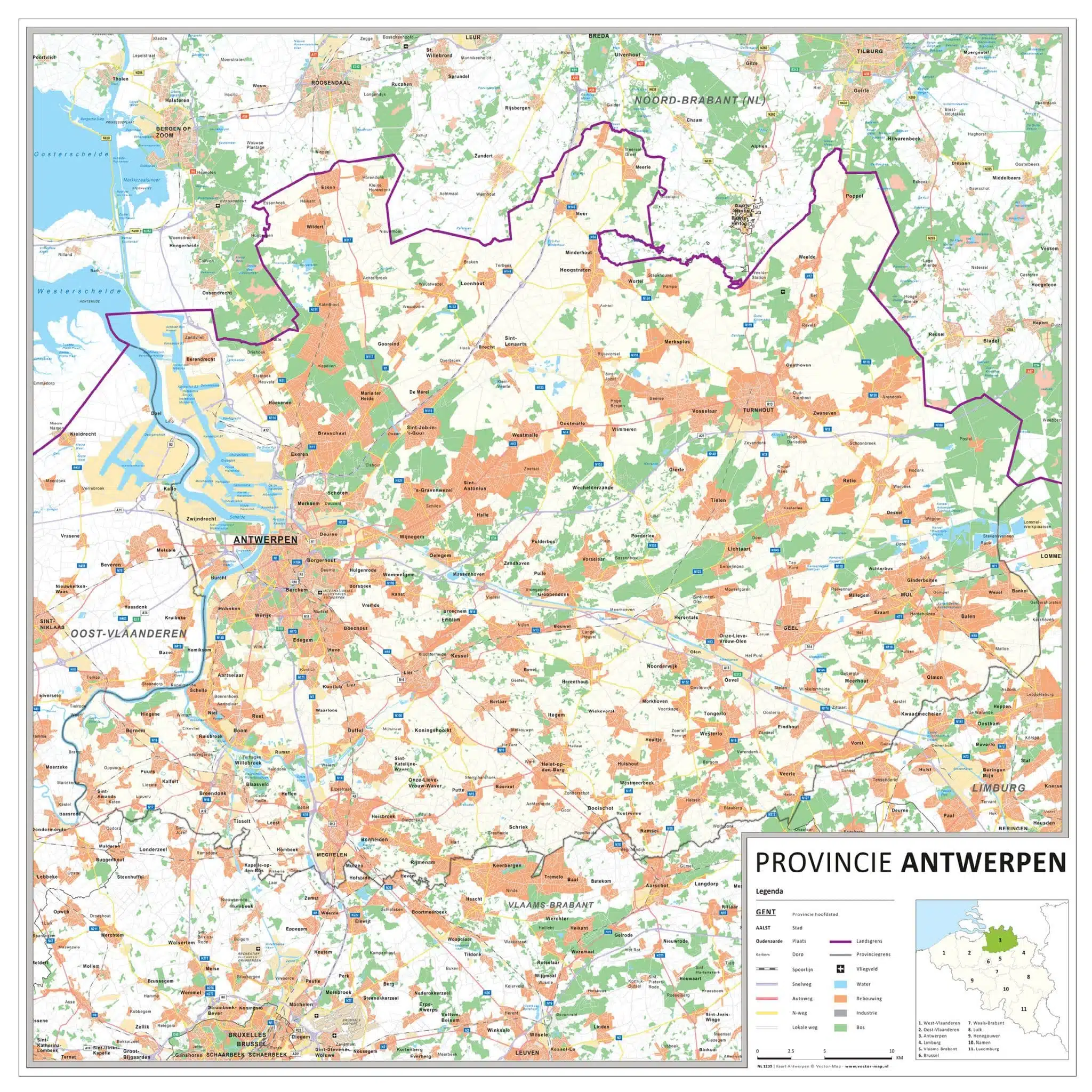 Kaart provincie Antwerpen