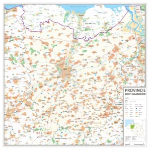 Kaart provincie Oost-Vlaanderen