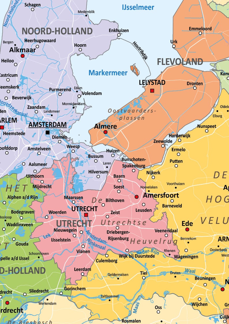 Schoolkaart Nederland staatkundig - Afbeelding 2