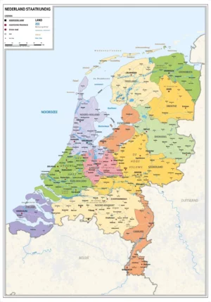 Schoolkaart Nederland staatkundig