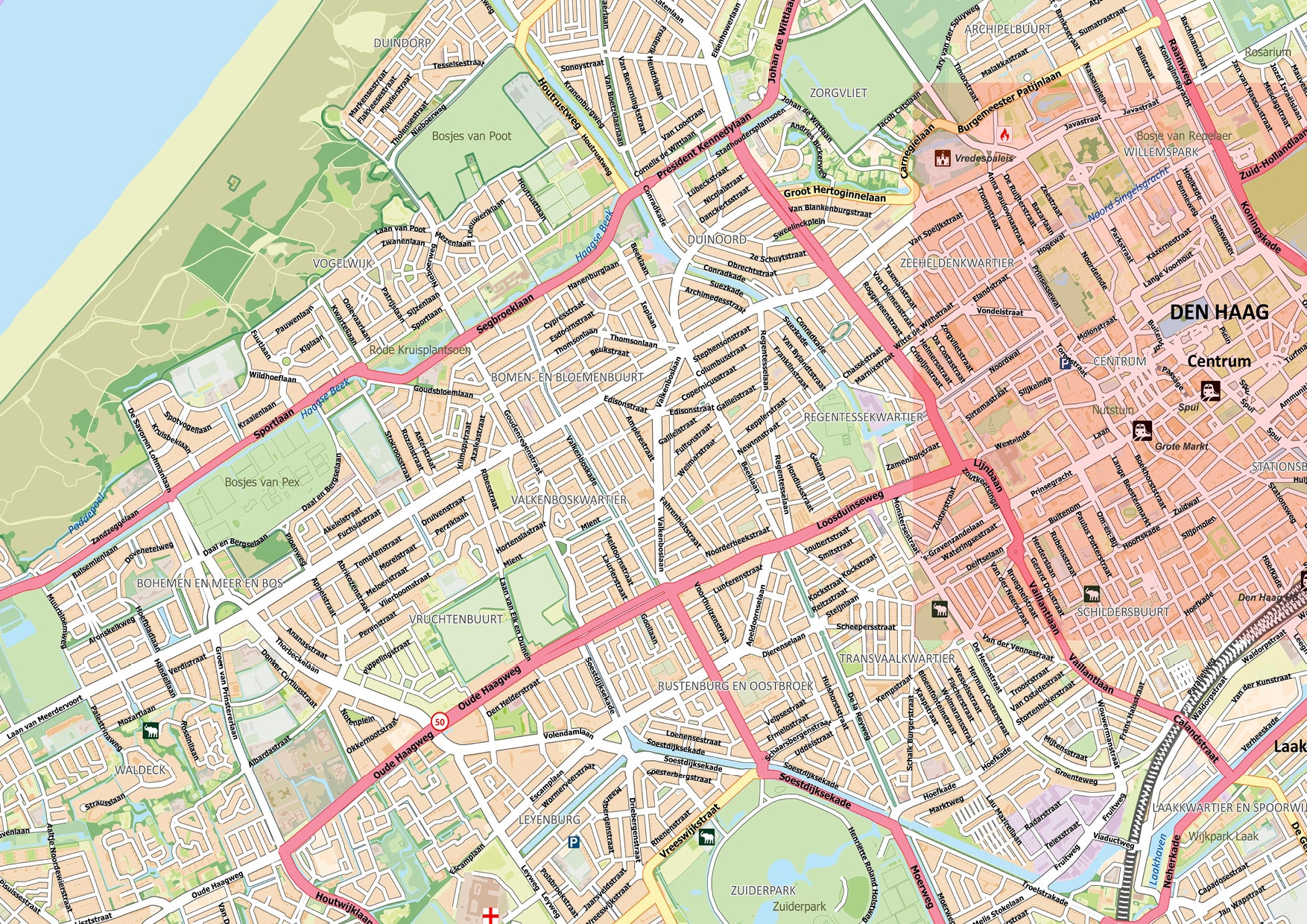 Gedetailleerde Kaart Den Haag - Afbeelding 2