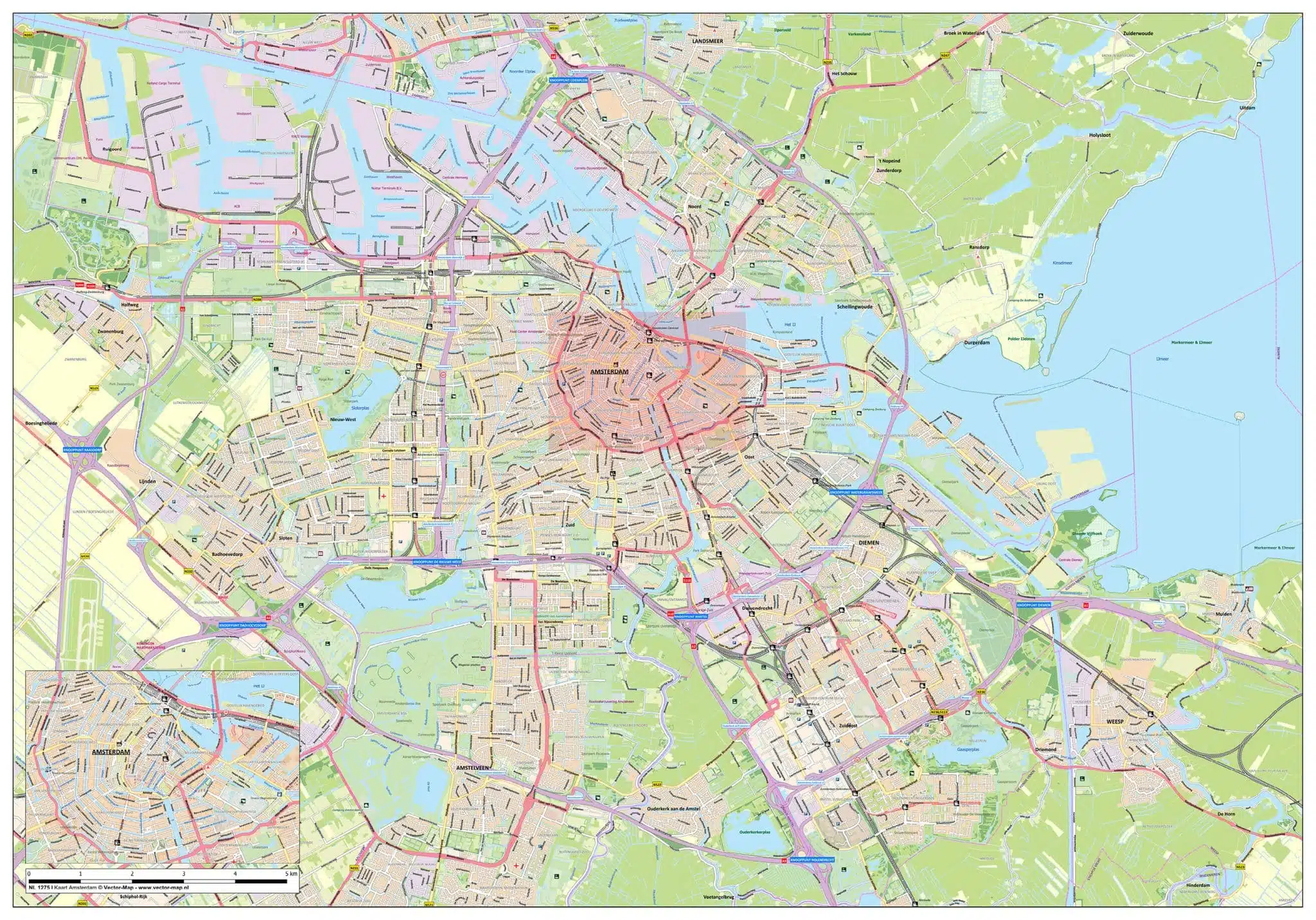 Gedetailleerde Kaart Amsterdam