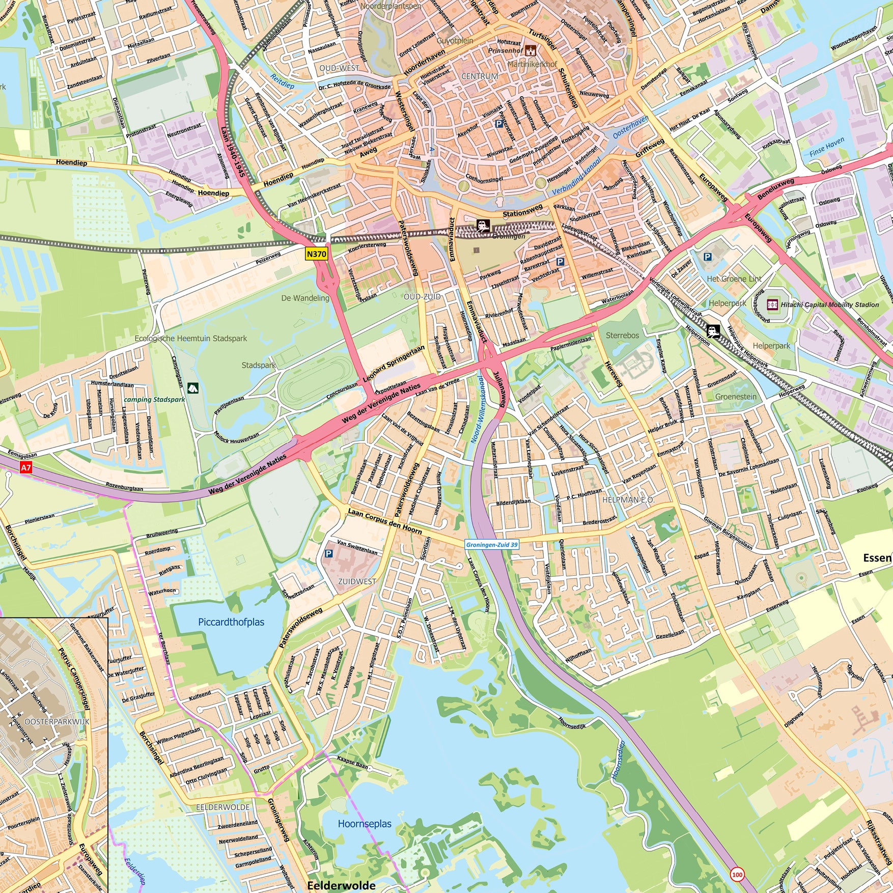 Gedetailleerde Kaart Groningen - Afbeelding 2