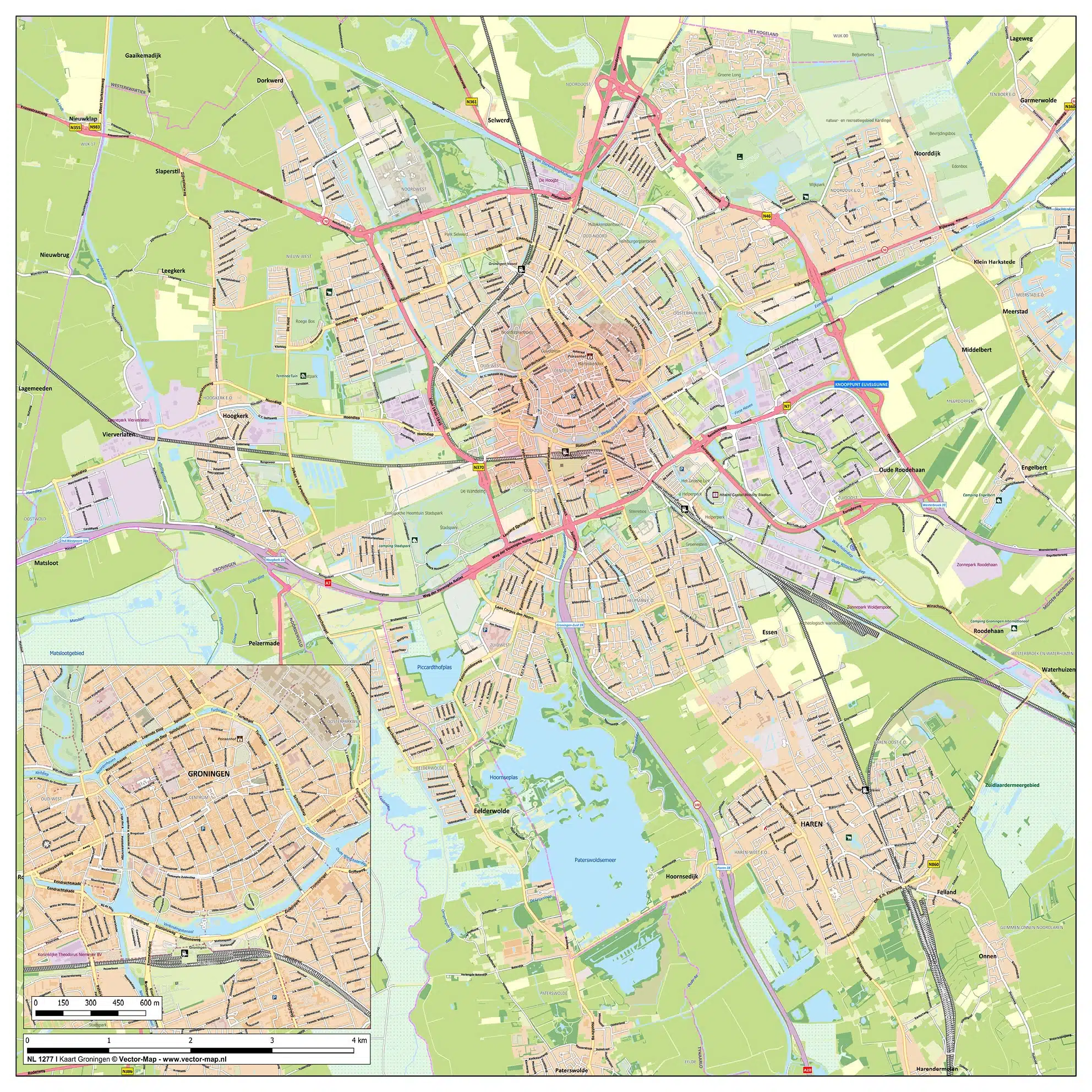 Gedetailleerde Kaart Groningen