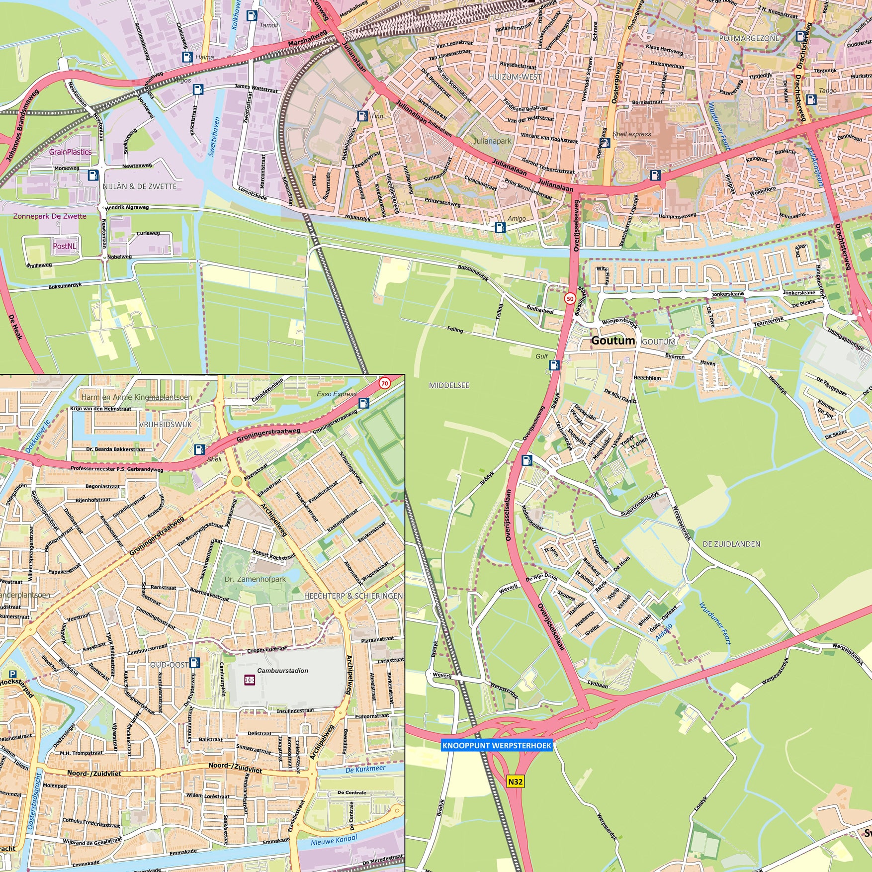 Gedetailleerde Kaart Leeuwarden - Afbeelding 2
