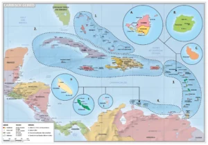 Kaart Caribisch Gebied
