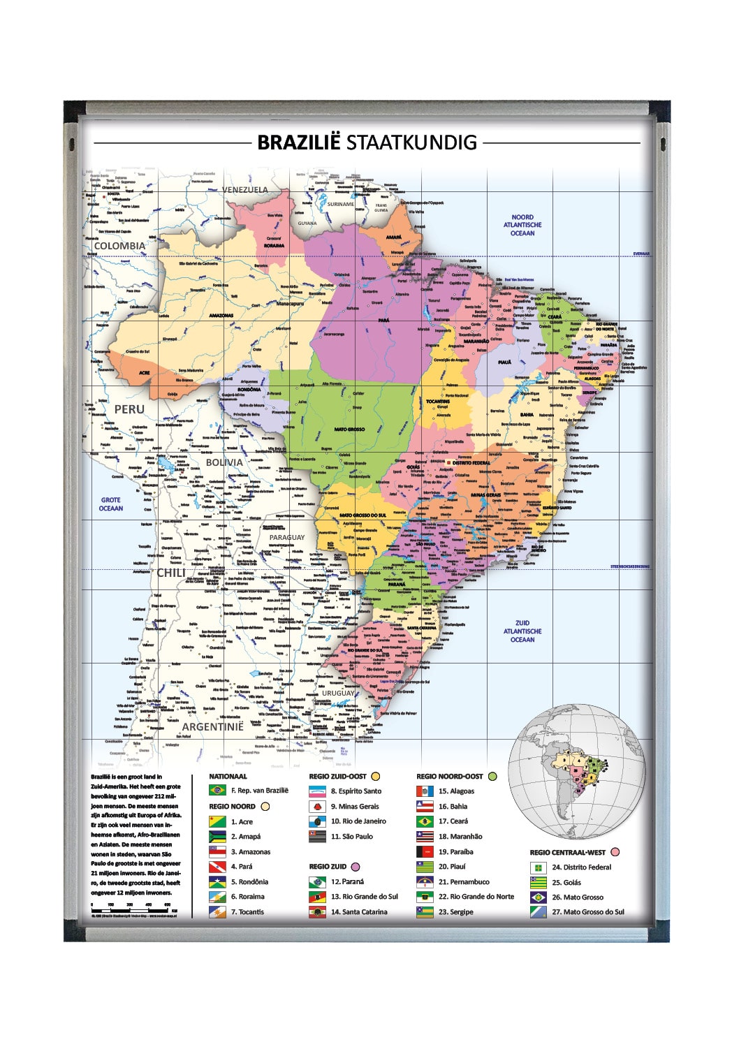 Staatkundige kaart Brazilië - Afbeelding 2