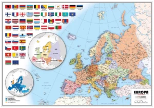 Gedetailleerde kaart Europa