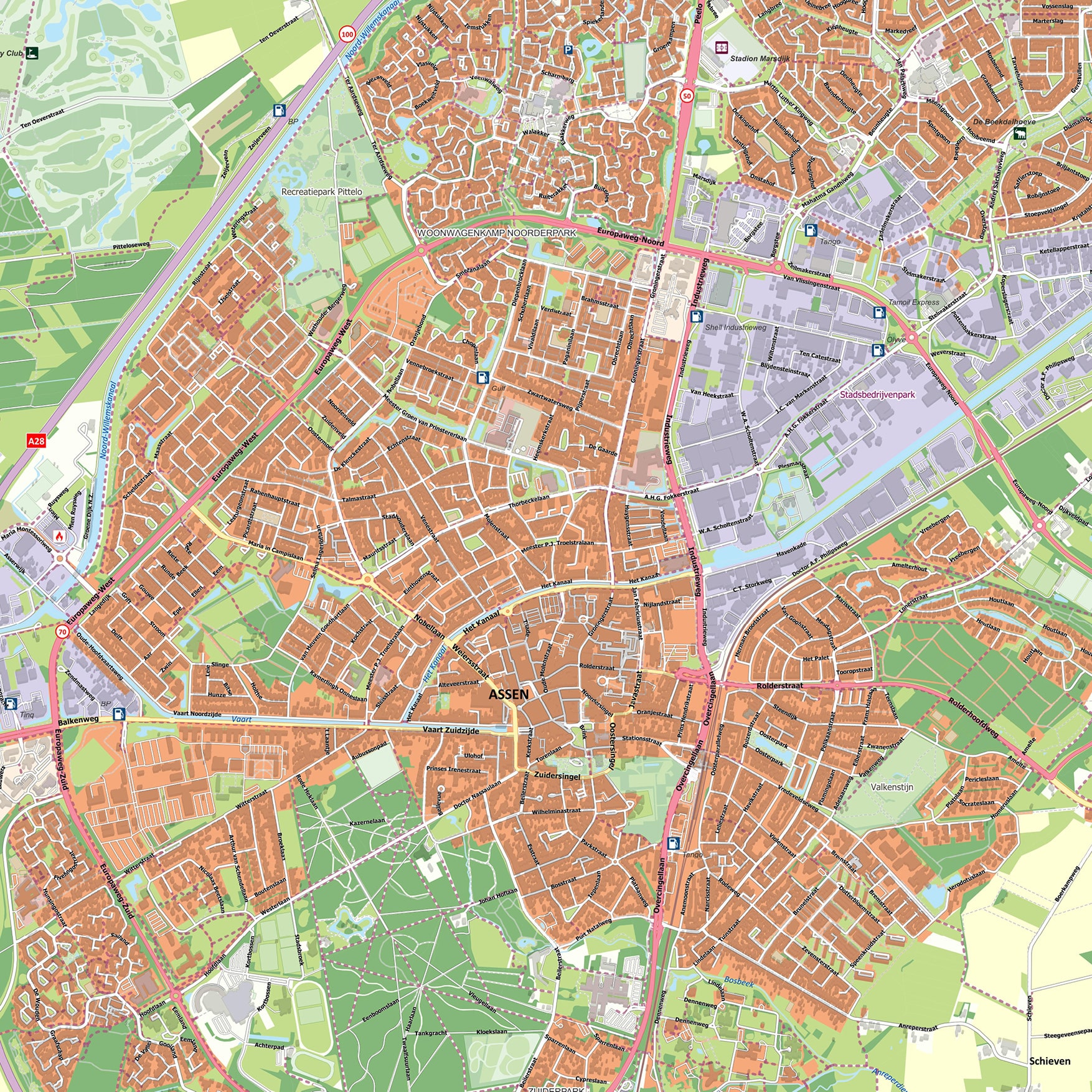 Kaart Assen - Afbeelding 2