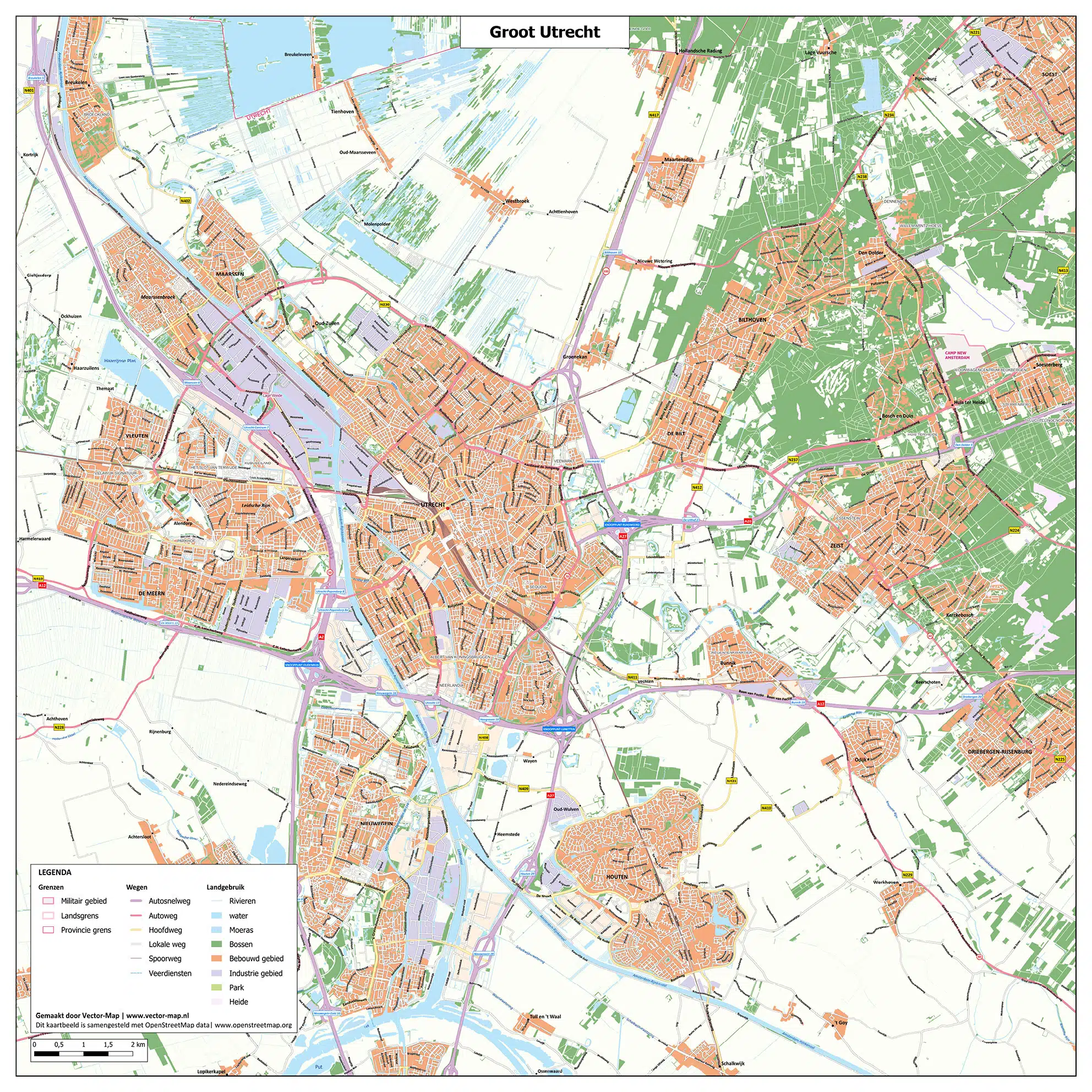 Kaart Groot Utrecht