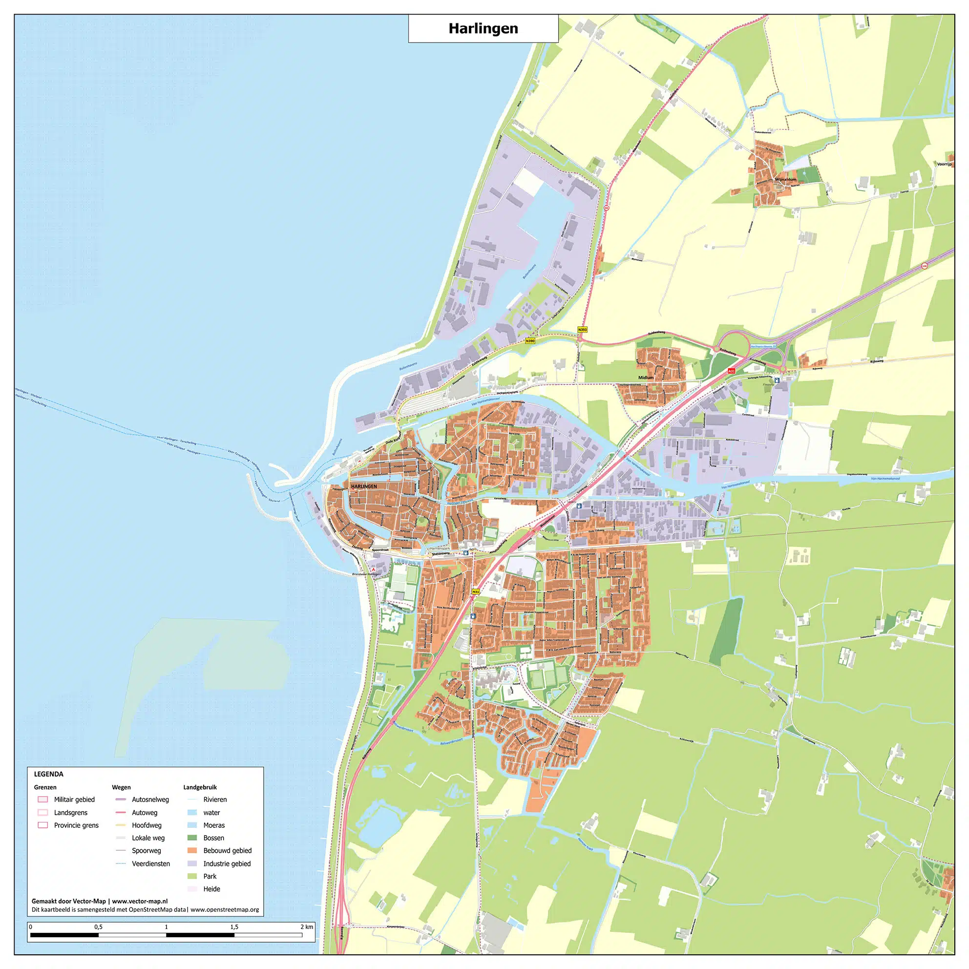 Kaart Harlingen