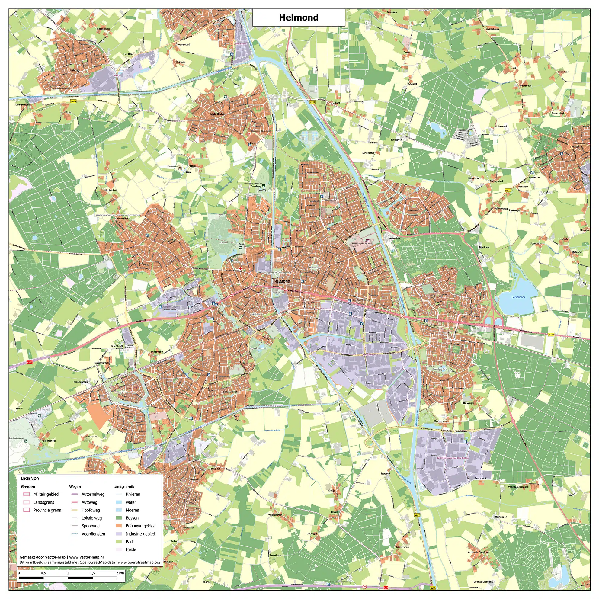 Kaart Helmond