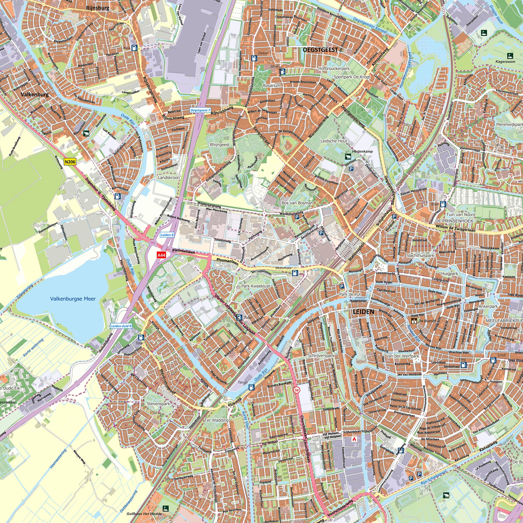 Kaart Leiden - Afbeelding 2