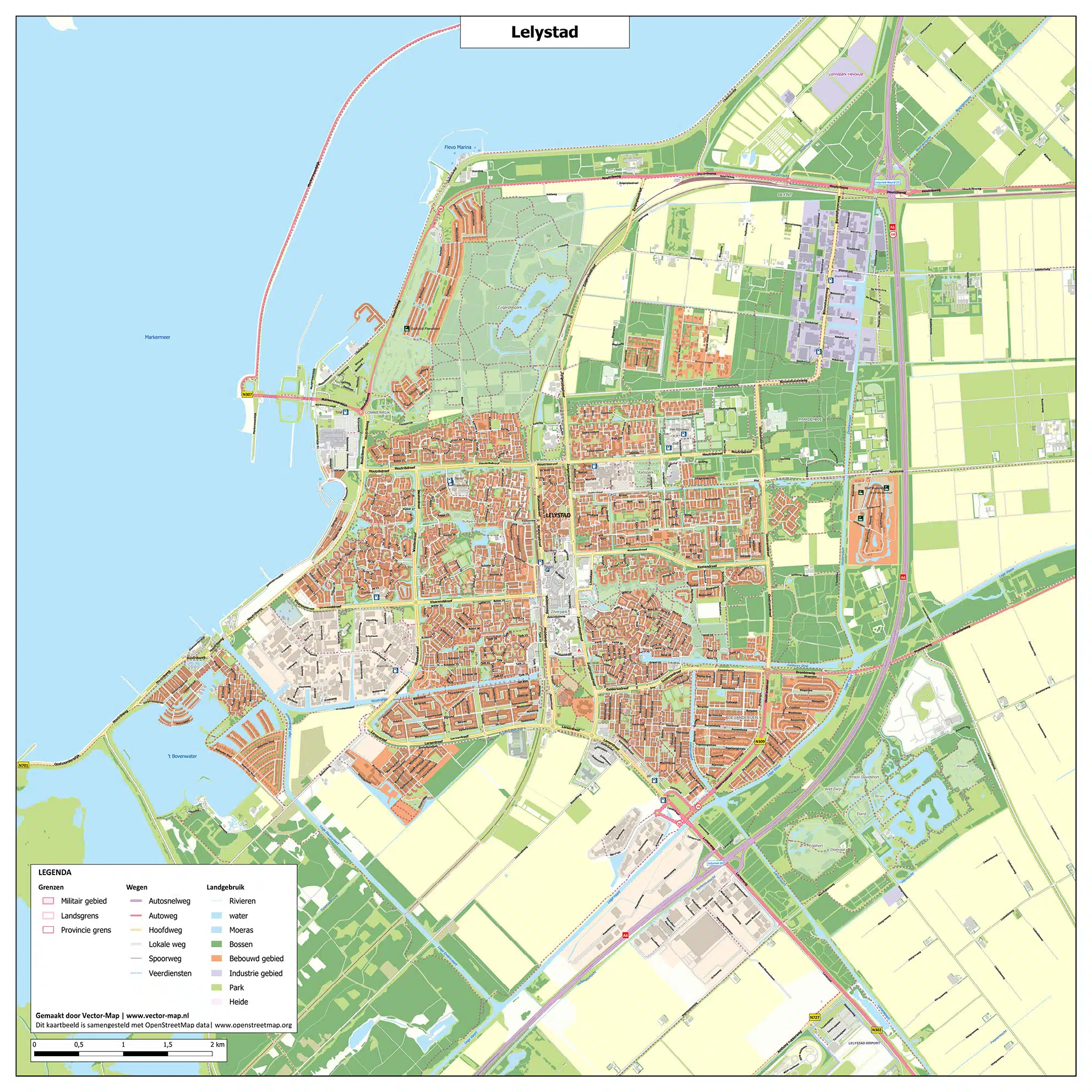 Kaart Lelystad