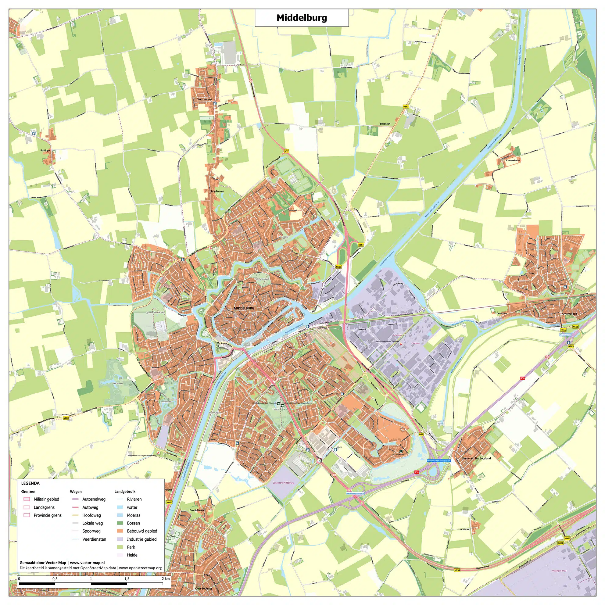 Kaart Middelburg