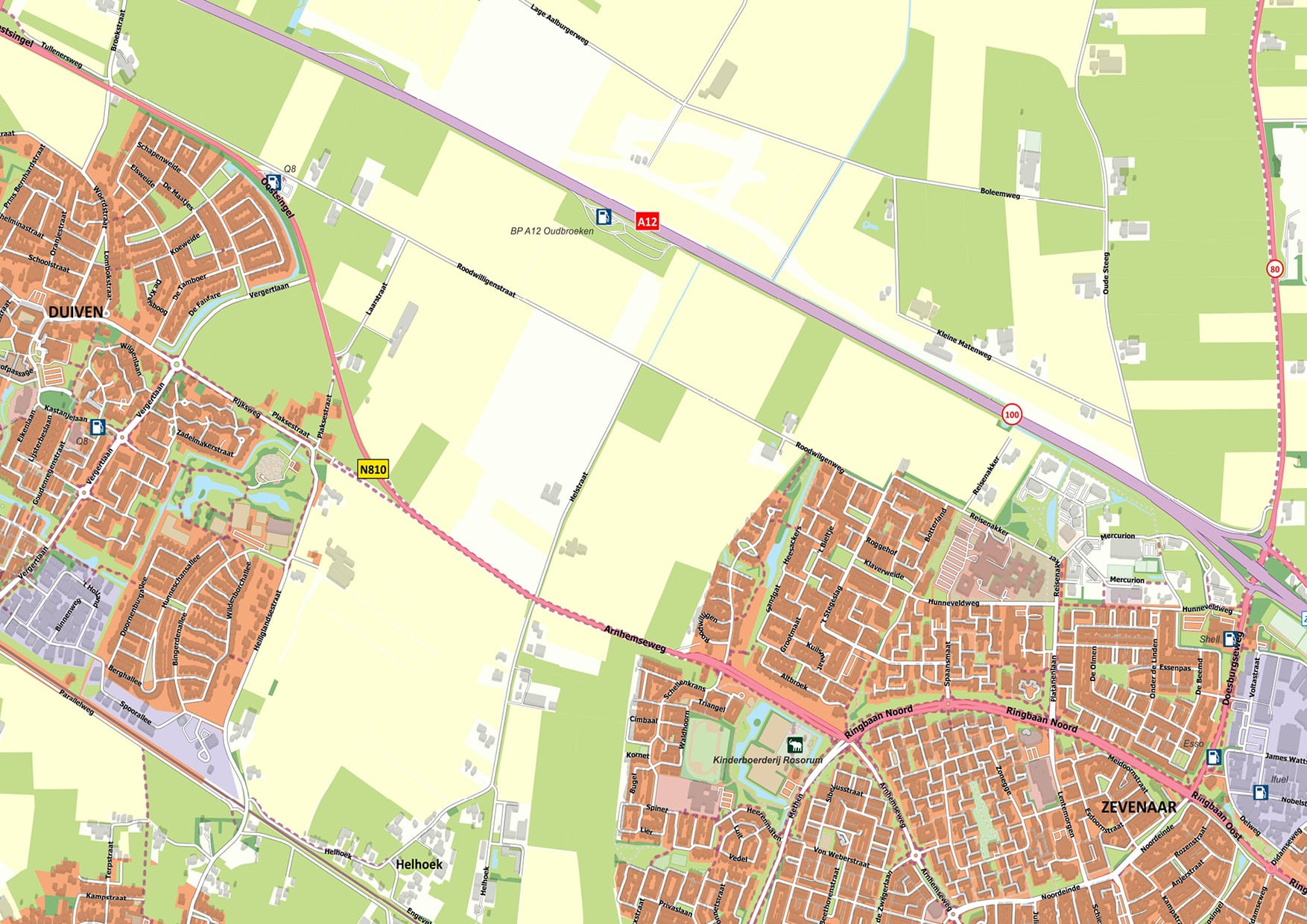Kaart Westervoort, Duiven & Zevenaar - Afbeelding 2