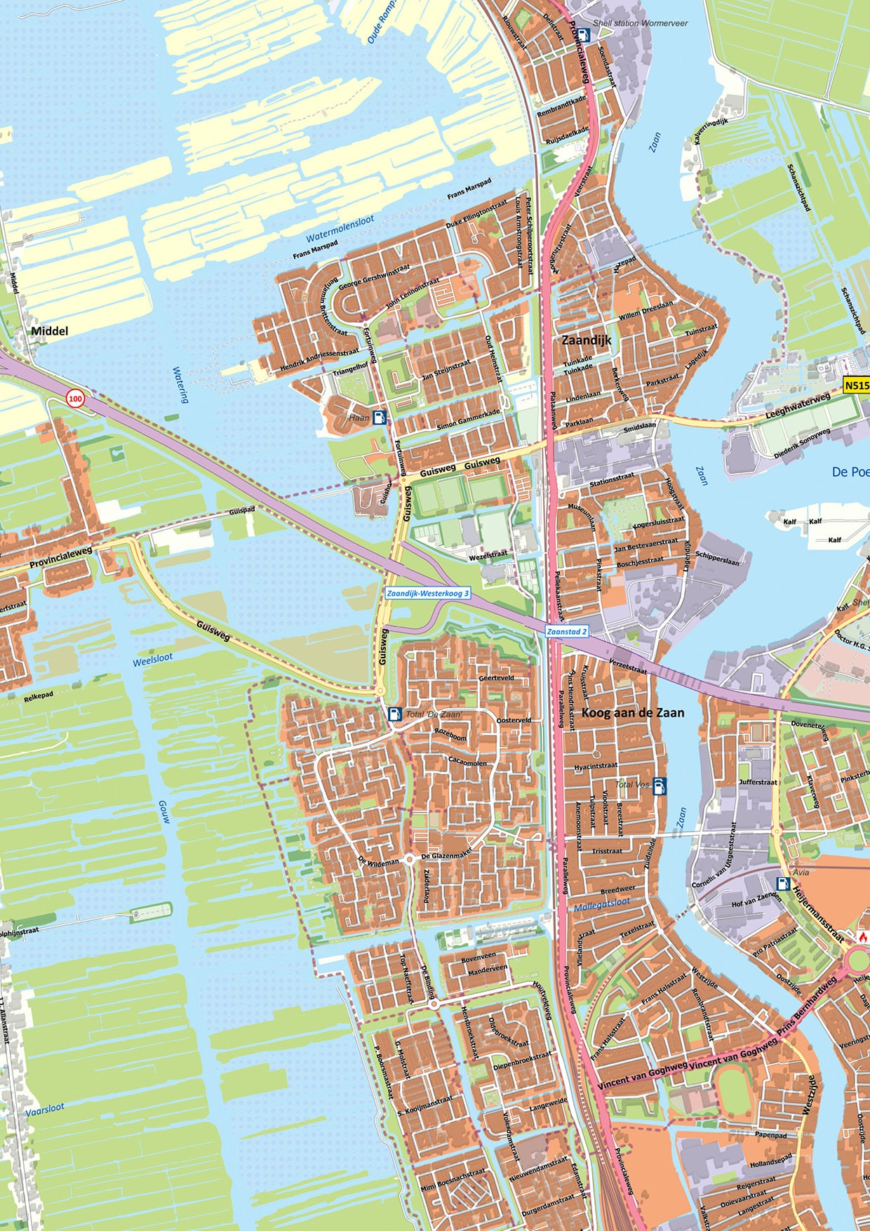 Kaart Zaandam - Afbeelding 2