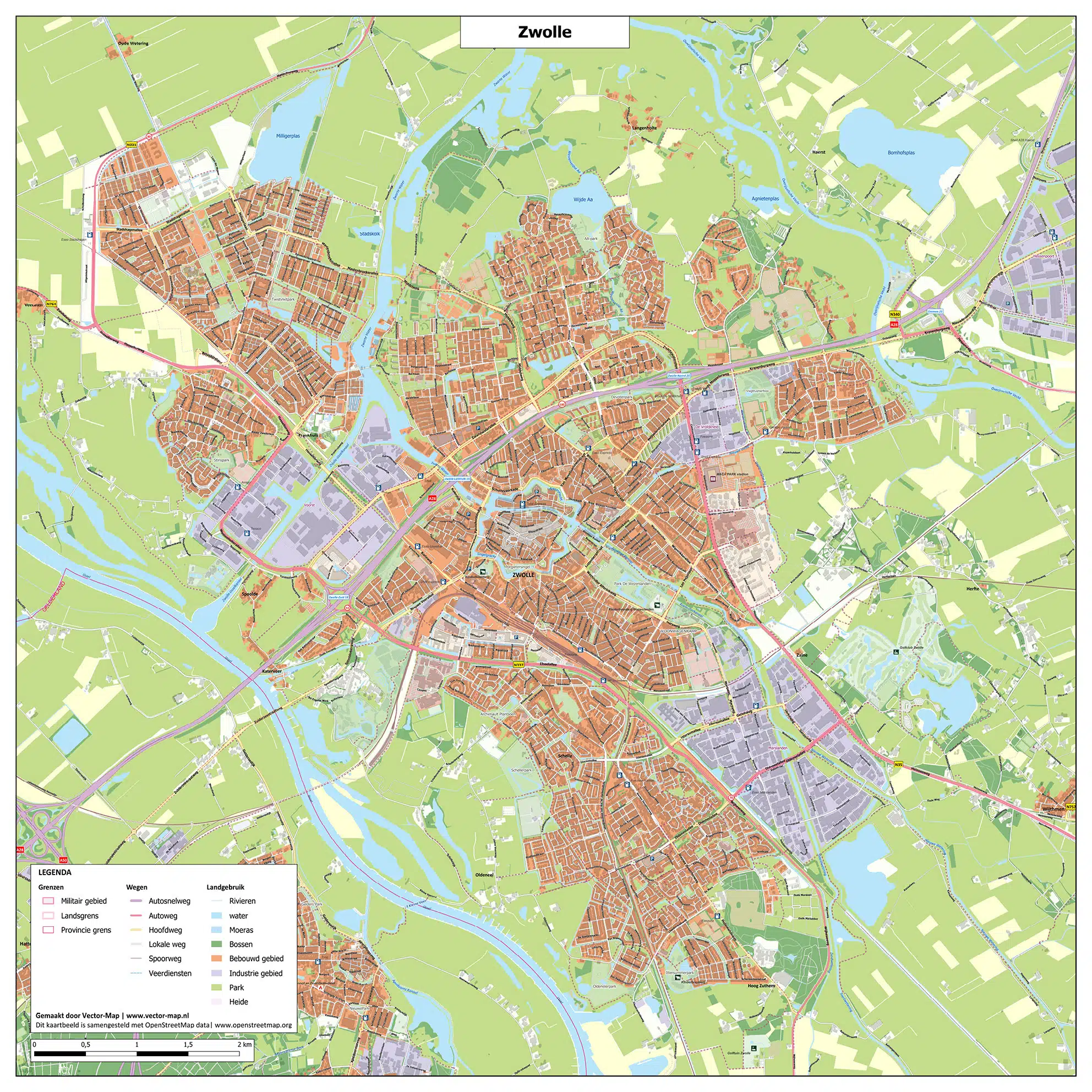 Kaart Zwolle