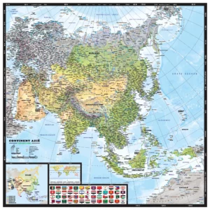 Kaart Azië Natuurkundig