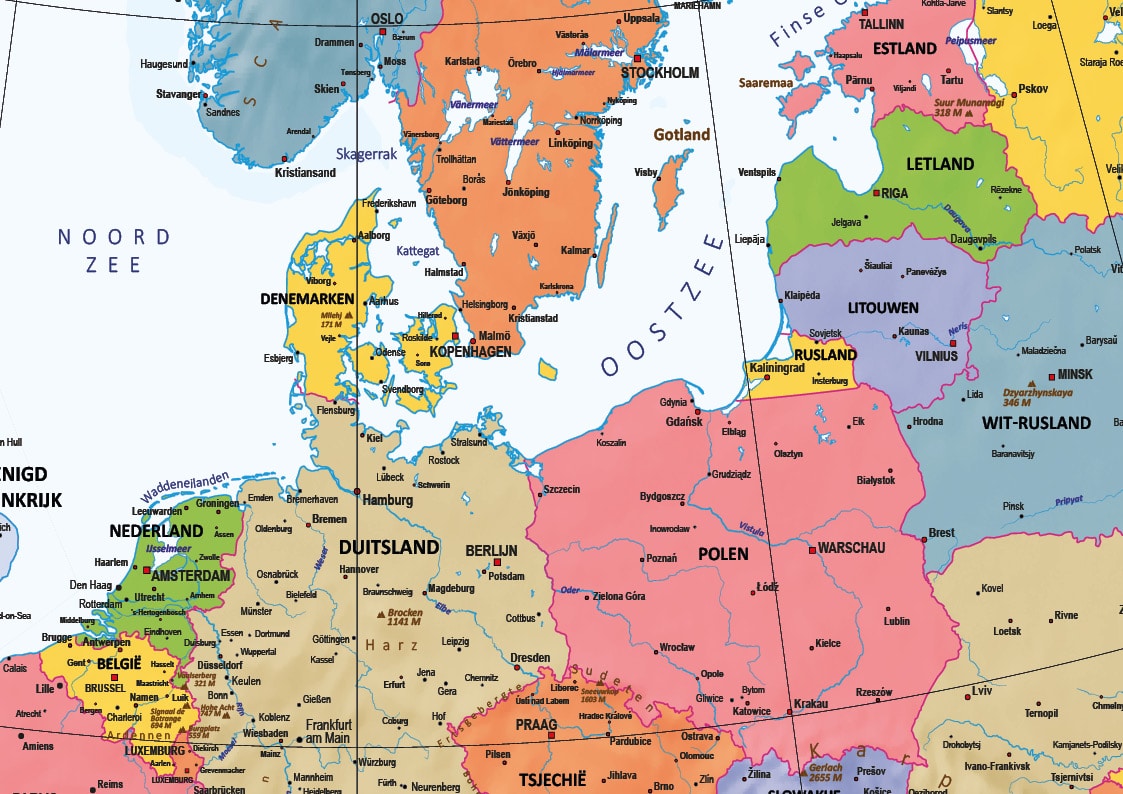 Kaart Europa Staatkundig - Afbeelding 2