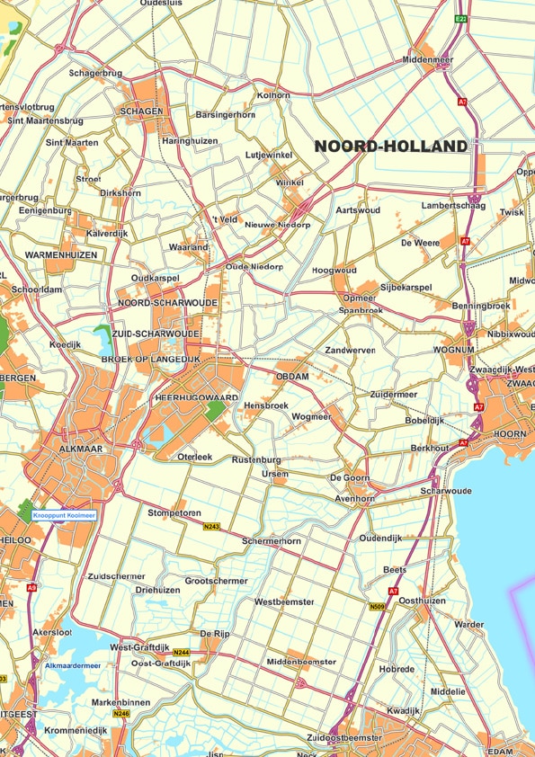 Kaart Noord-Holland - Afbeelding 2