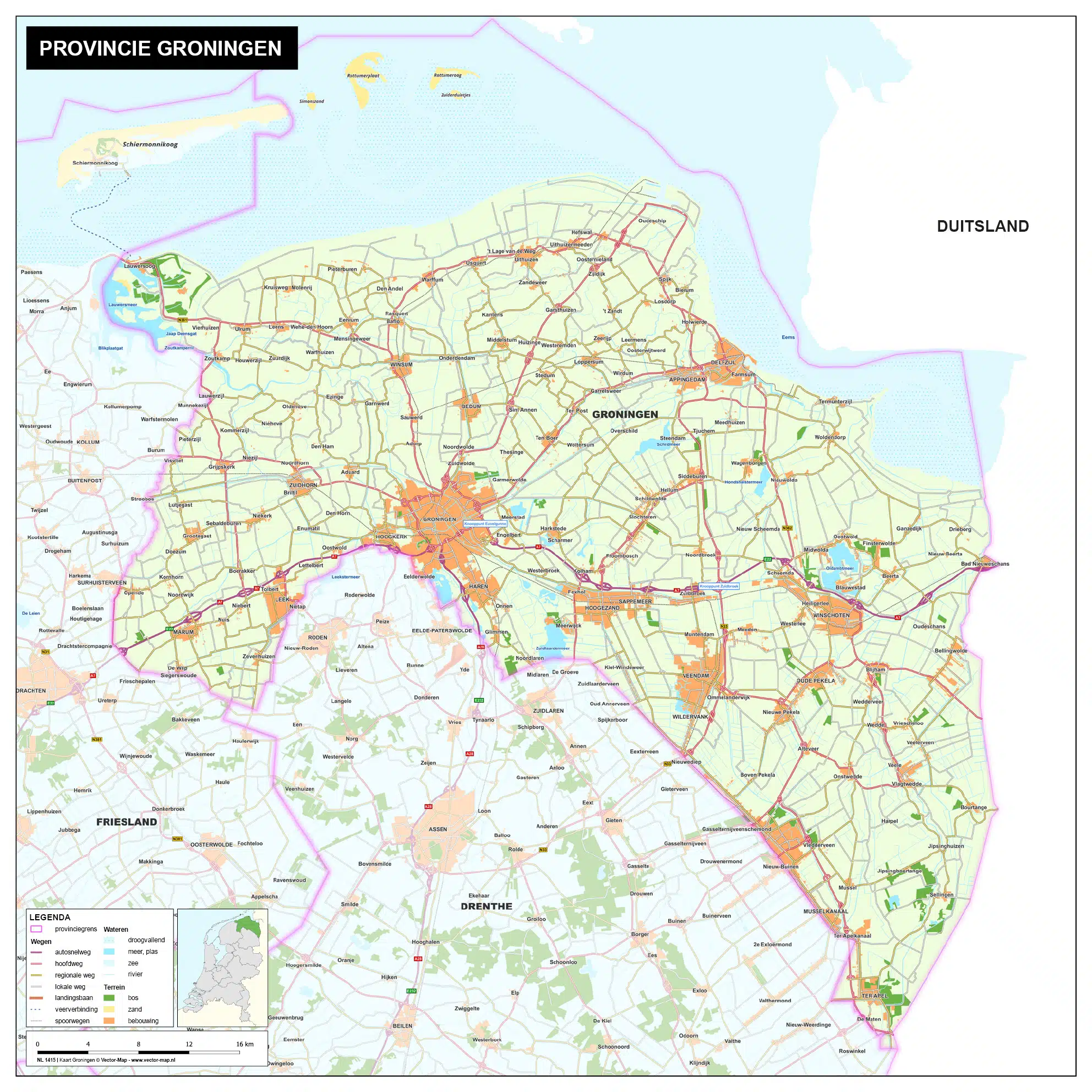 Kaart Groningen