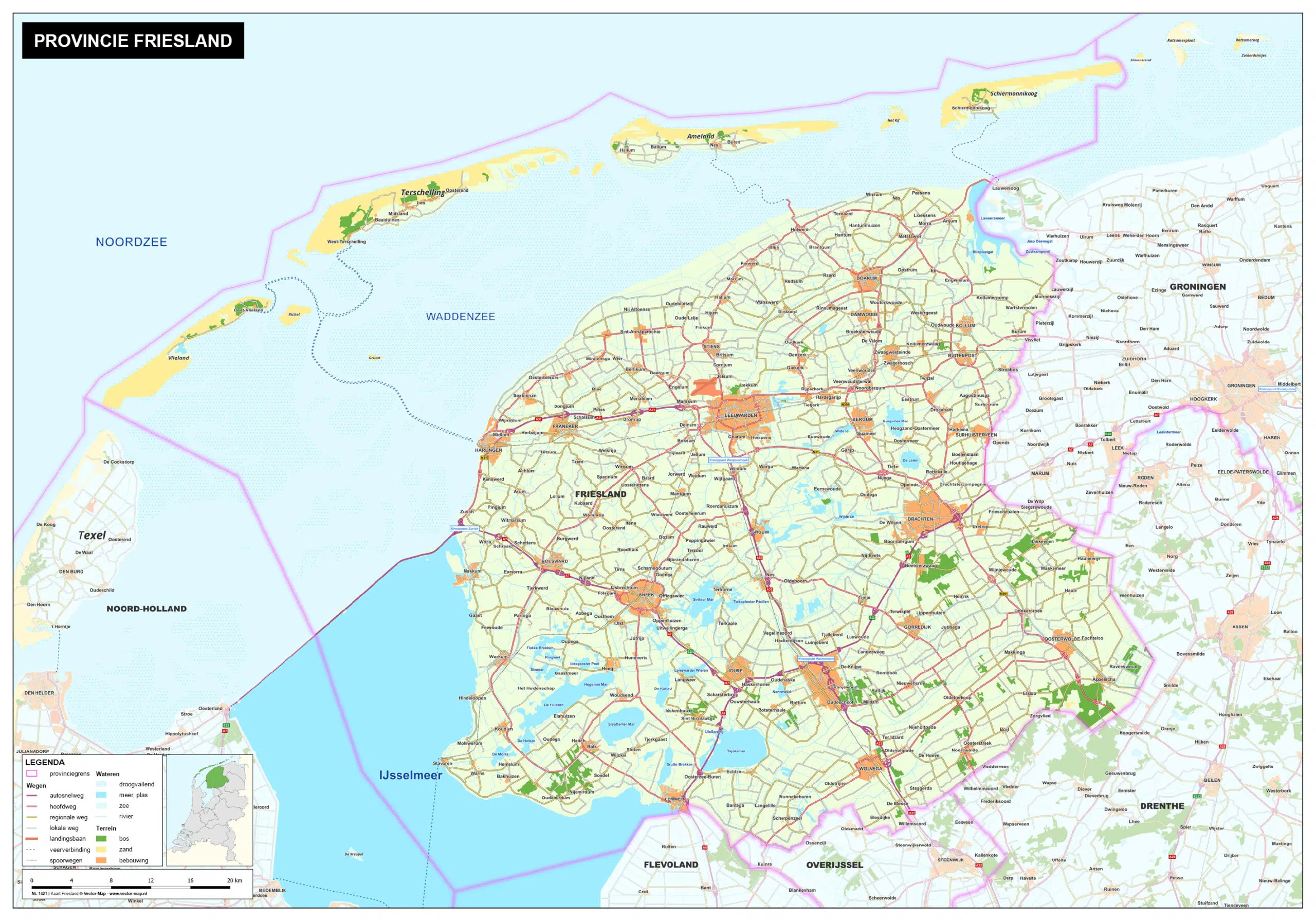 Kaart Friesland
